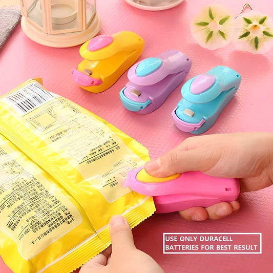 Portable Small Heat Sealer Mini Sealing Machine for Food Storage Vacuum Bag, Chip, Plastic, Snack Bags, Package Home Closer Storage Tool (Multicolour)