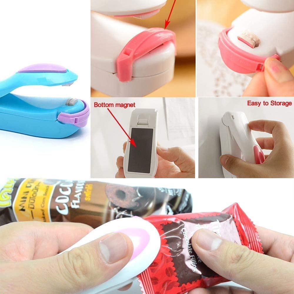 Portable Small Heat Sealer Mini Sealing Machine for Food Storage Vacuum Bag, Chip, Plastic, Snack Bags, Package Home Closer Storage Tool (Multicolour)